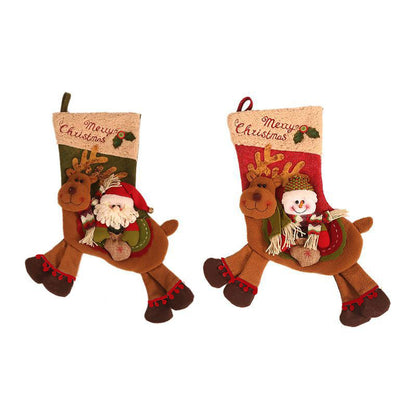 Christmas Decoration Santa/Snowman Riding Deer Christmas Socks Candy Bags