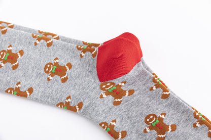 Christmas Plus Size Colorful Cotton Men's Socks 6 Pairs