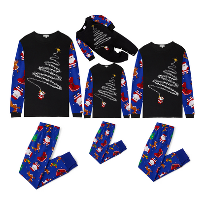 Santa¡¯s Christmas Tree Pajama Set with Festive Prints