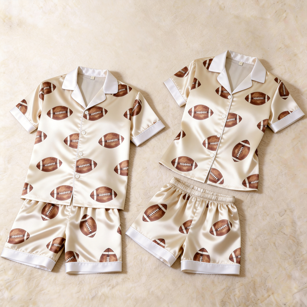 Novelty Satin Print Pajama Set ¨C Unique Couple Sleepwear