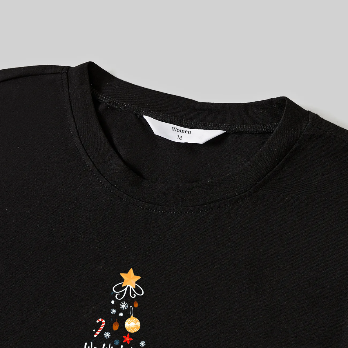 "We Wish You a Merry Christmas" Printed Black & Green Plaid Pants Family Matching Pajamas