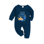 Family Hanukkah Holiday Sleepwear Blue Plaid Pajamas Set