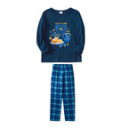 Family Hanukkah Holiday Sleepwear Blue Plaid Pajamas Set
