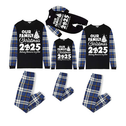 2025 Our Family Christmas Matching Pajamas -Blue Plaid