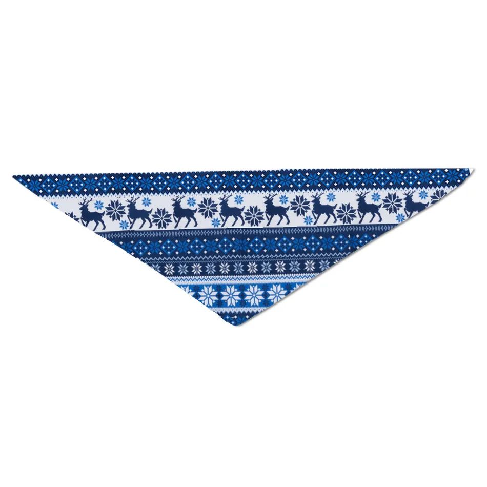 "2025 Family Christmas" Quirky Heart Letter Print Blue Long Sleeve Family Matching Pajamas With Dog bandana