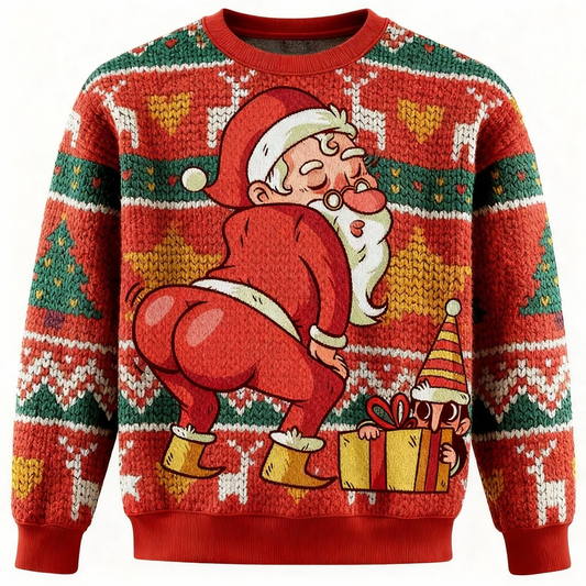 Softest Unisex Colorful Christmas Pattern Sweater - Ugly Holiday Party Jumper