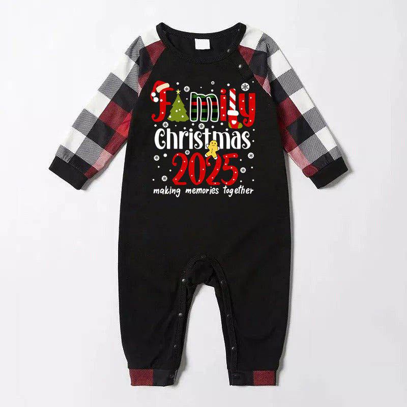 "Family Christmas 2025 Making Memories Together" Pattern Ⅲ- Red&Black&White Plaid  Matching Pajamas