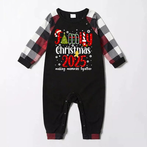 "Family Christmas 2025 Making Memories Together" Pattern Ⅲ- Red&Black&White Plaid  Matching Pajamas