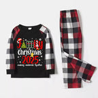 "Family Christmas 2025 Making Memories Together" Pattern Ⅲ- Red&Black&White Plaid  Matching Pajamas