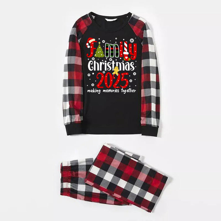 "Family Christmas 2025 Making Memories Together" Pattern Ⅲ- Red&Black&White Plaid  Matching Pajamas