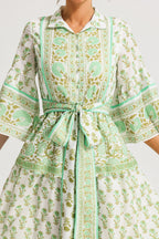 Paisley Single Breasted Midi Dress