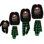 "Making Memories Together Christmas 2025" Print Black and Green Plaid Pants Family Matching Pajamas
