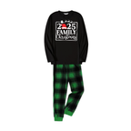 "Family Christmas 2025" Text Printed Black and Green Plaid Family Christmas Matching Pajamas