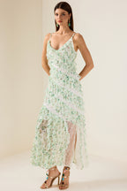 Floral Lace Frill Midi Dress
