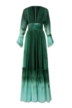 Ombre Chiffon Ruffle Maxi Dress