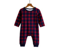 Holiday Family Button-down Christmas Blue and Red Plaid Pajamas Set