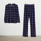 Family Matching Pajamas Blue Plaid Cotton Set