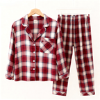 Cozy Family Christmas Pajamas Red and White Plaid Cotton Set