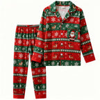 Holiday Family Button-down Christmas Pajamas Set