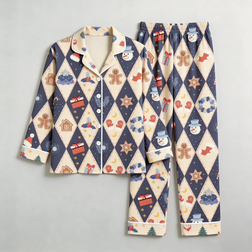 Easy-Wear Button-Down Cotton Family Matching PJs