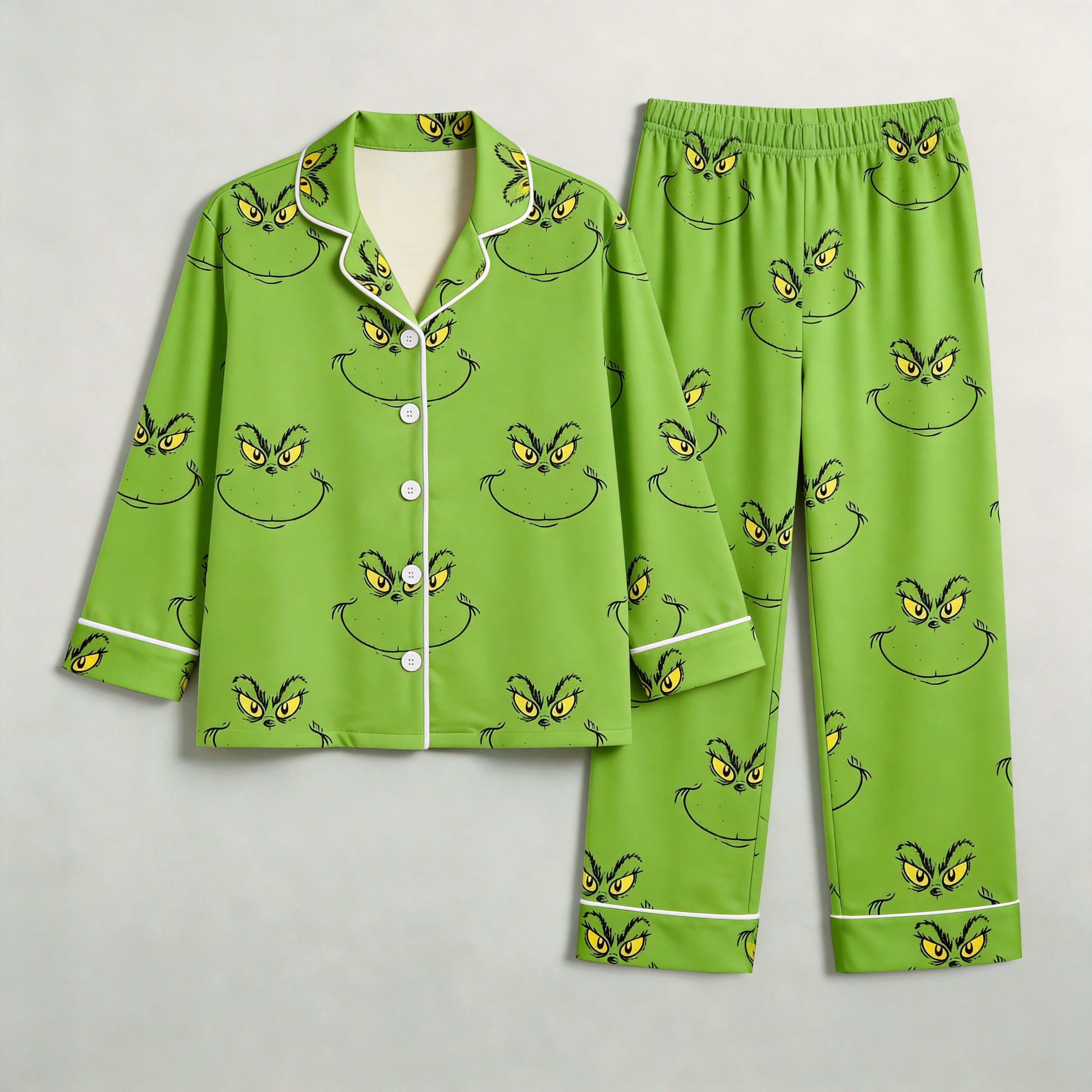 Merry & Bright Button-Front Cotton Matching Family PJs