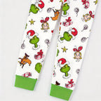 Matching Family Christmas Pajamas Set - Green Grinch Middle Fingers Graphic Top & Print Pants
