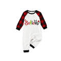 Christmas 2025 "Believe" Letter White Long Sleeve Top and Red & Black Plaid Pants Family Matching Pajamas