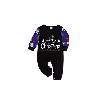 Chalkboard Merry Christmas Pajamas - Santa Blue Print