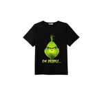 Ew People Family Pajamas Set - Black Top Red Pants Red Plaid Sleeves Grinch Face Print