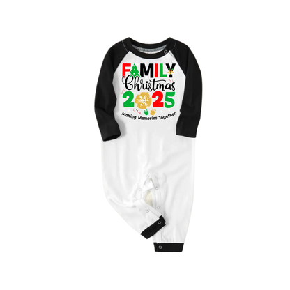 "Family Christmas 2025 Making Memories Together" Printed Green and Black Plaid Christmas Family Pajamas