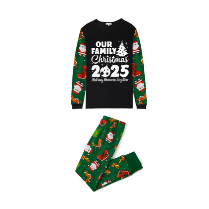 2025 Our Family Christmas Matching Pajamas-Santa Green