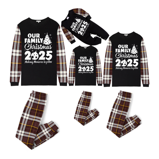 2025 Our Family Christmas Matching Pajamas-Brown Plaid