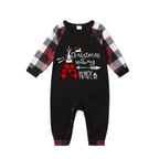 "Christmas With My Tribe" Pattern Ⅱ - Red&Black&White Plaid  Matching Pajamas