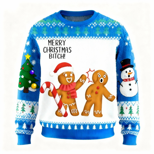 Playful Cartoon Pattern Print Sweater - Ugly & Cozy Unisex Pullover