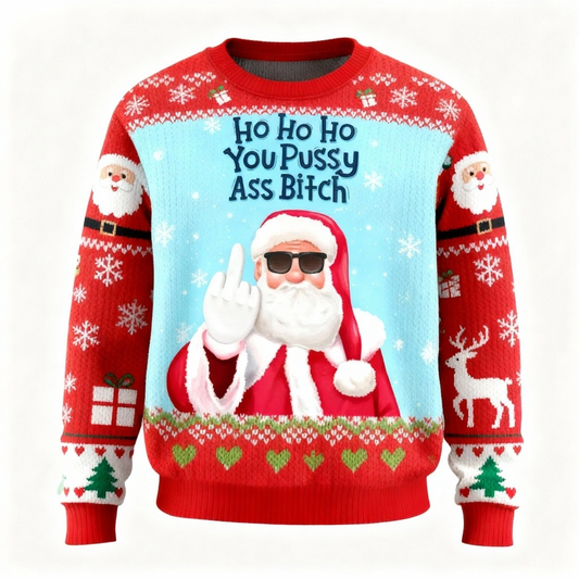 Jolly Santa Pattern Ugly Sweater - Unisex Christmas Party Essential