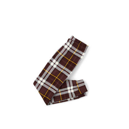 Family Christmas 2025 Making Memories Family Pajamas Set - Black Top, Brown Pants, Brown Plaid Sleeves