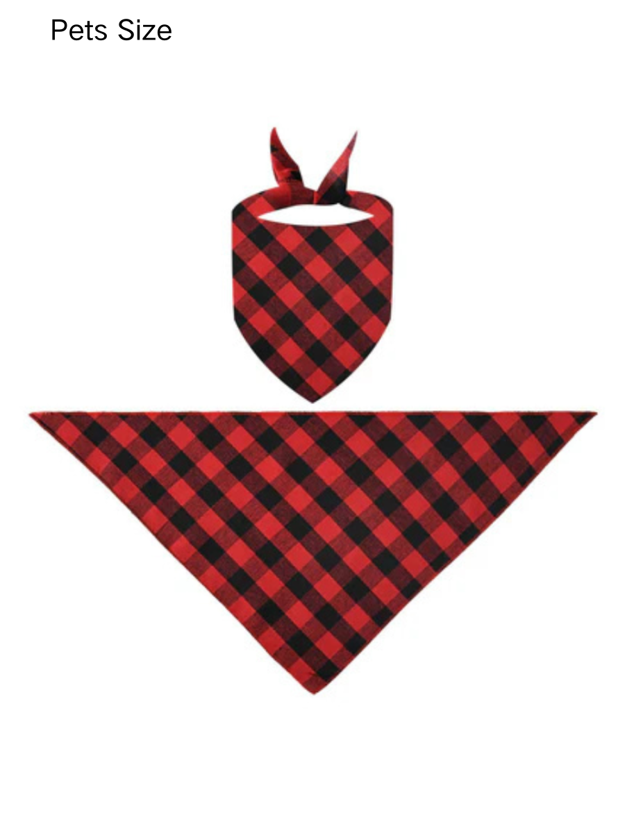 "Family Christmas 2026" Cute Print Black & Red Plaid Christmas Couple Matching Pajamas