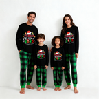 "Making Memories Together Christmas 2025" Print Black and Green Plaid Pants Family Matching Pajamas