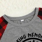 Christmas Make Memories Together 2026 Print  Black & Red Plaid Family Matching Grey Pajamas With Dog bandana