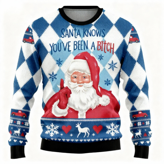 Ugly Christmas Sweater Party 2025 | Colorful Santa Claus Design Edition