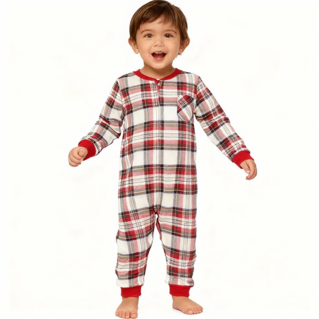 Holiday Family Red Plaid Button-Front Matching Pajamas Set