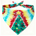 Holiday Couple Button-Up Green & Yellow Tie-dyed Christmas Pajamas Set