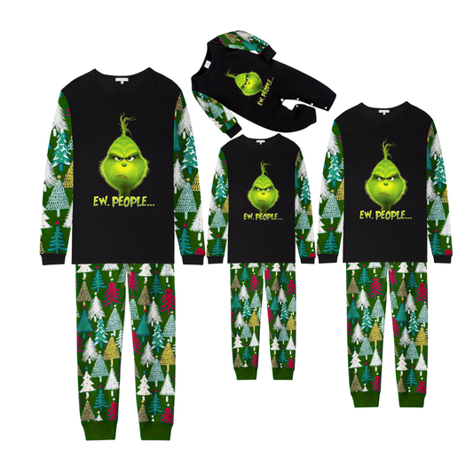Grinch Ew, People..... Family Christmas Pajamas ¡§C Christmas Tree Print