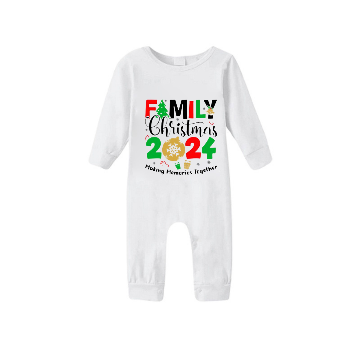 "Family Christmas 2024 Making Memories Together" Printed Red & Green Plaid Family Matching Pajamas