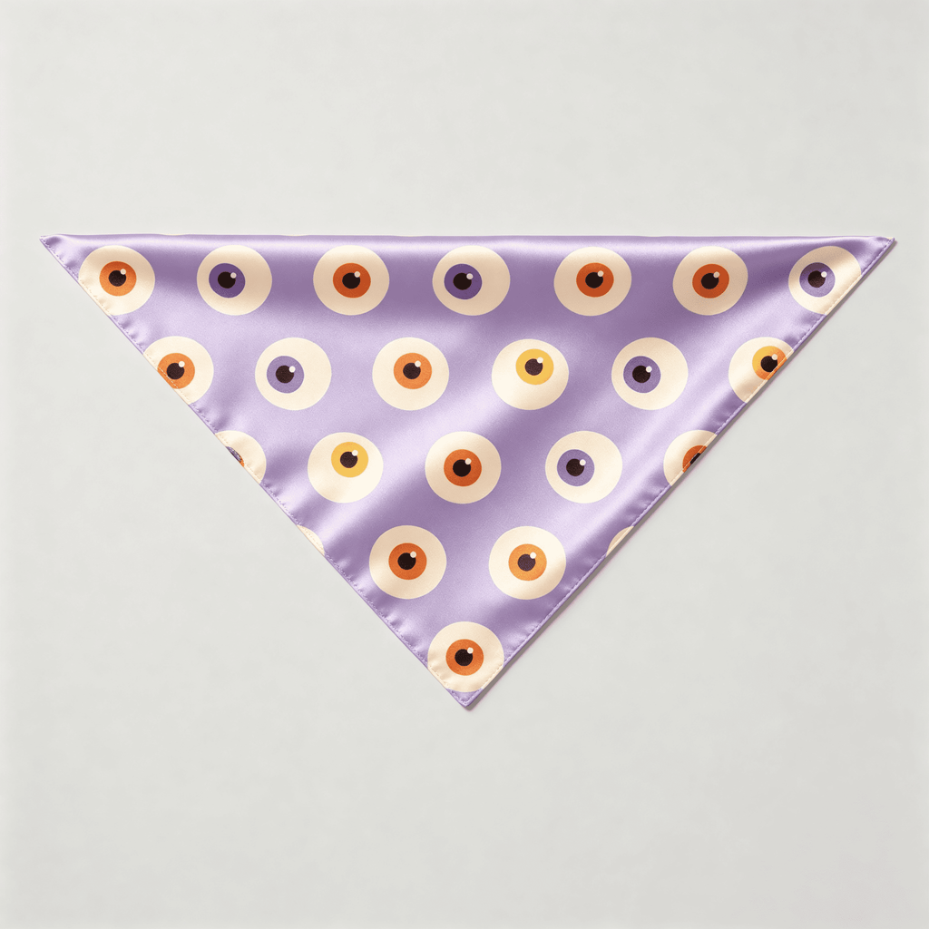 Purple Eyeball Print Satin Button-Up Family Halloween Pajamas Set