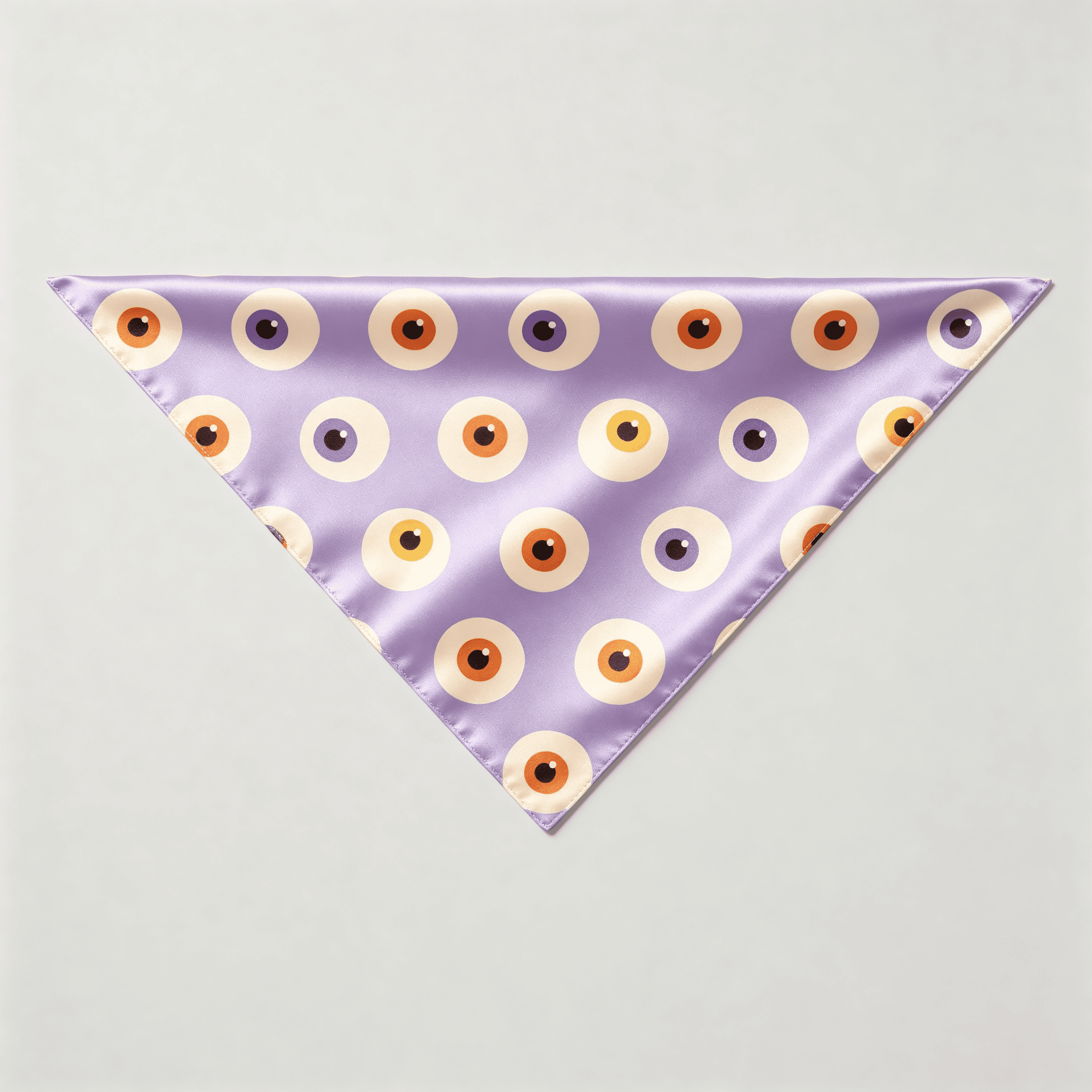 Purple Eyeball Print Satin Button-Up Family Halloween Pajamas Set