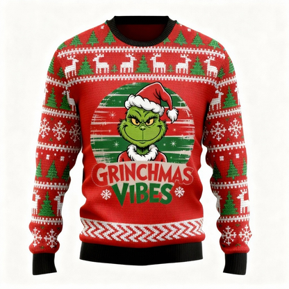 Colorful Xmas Pattern Print Sweater - Ugly & Cozy Unisex Pullover