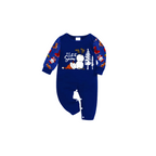Let It Snow Family Christmas Pajamas - Blue Santa Print