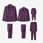Classic Red & Navy Plaid Family Pajamas | Flannel Matching Holiday Sleepwear Set
