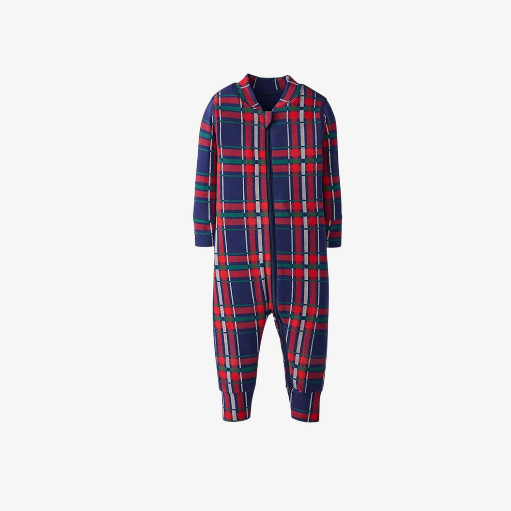 Classic Red & Navy Plaid Family Pajamas | Flannel Matching Holiday Sleepwear Set